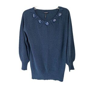 Made in Italy Sweater by Luisa Cerano Large Studded Neckline Size 6